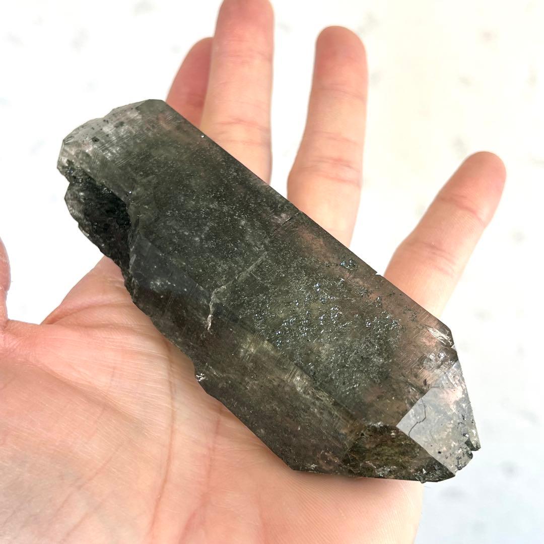 希少　ヒマラヤ　マニハール産　クローライト入り水晶　高透明　ポイント　3