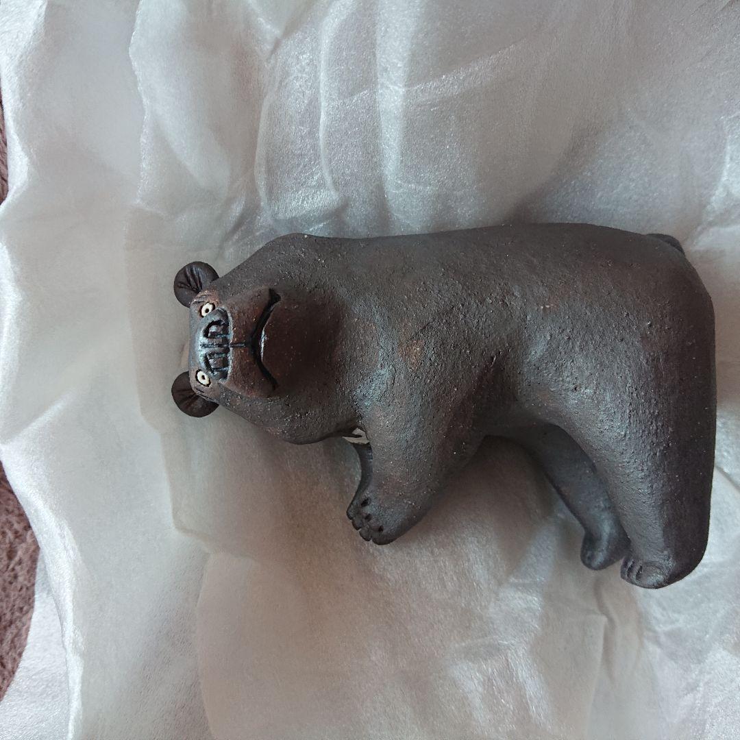 かとうゆみさんクマの陶器置物 カードスタンド