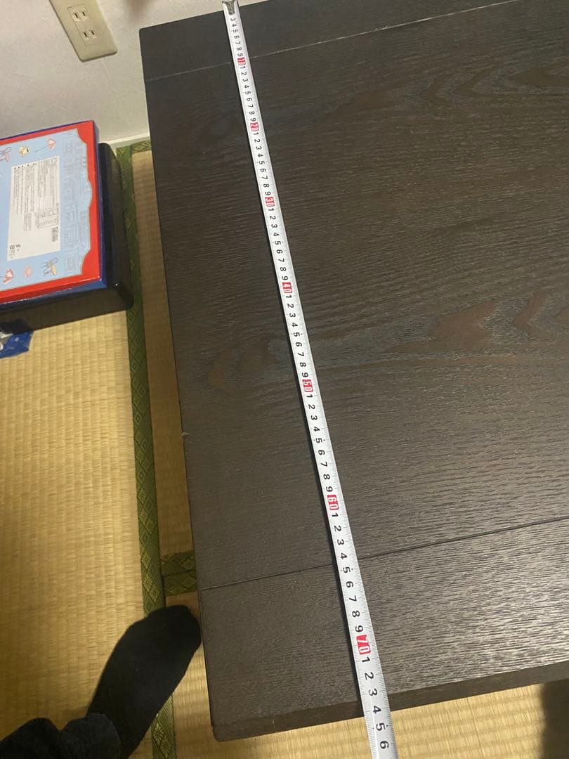 ダークブラウン 木目調　こたつ 縦約105cm x 横74cm高さ約42cm