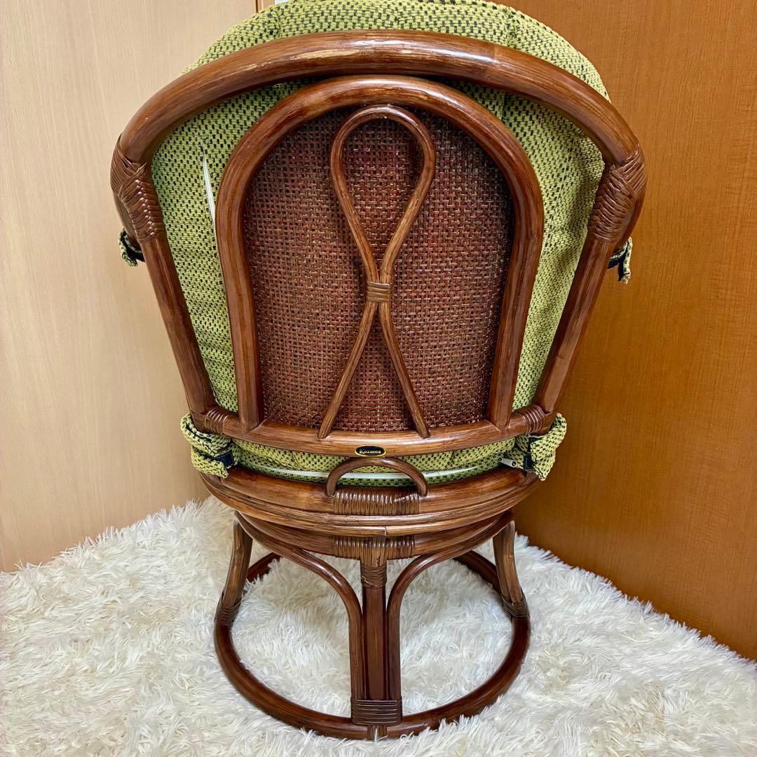 【極美品 】Kazama 籐 回転椅子 ラタン ハイチェア