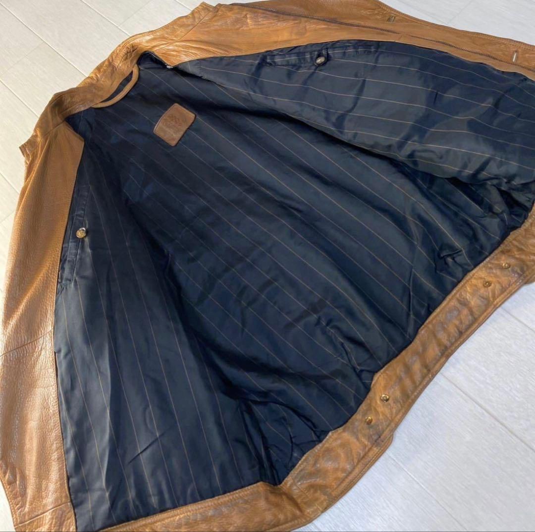ロエベ LOEWEラムスキン レザー ジャケット ブルゾン 50キャメル
