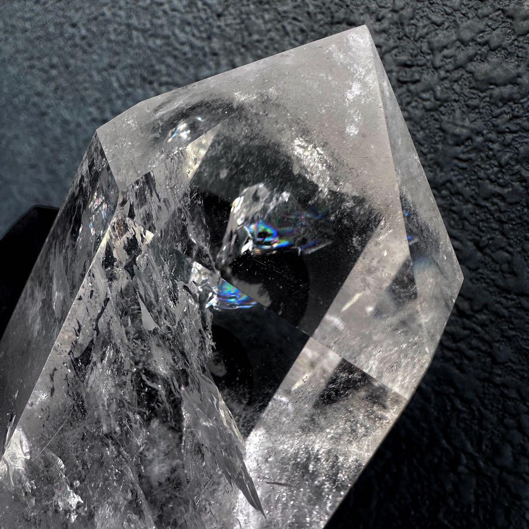 高品質 浄化❗️超強いパワーレインボー☆ヒマラヤ水晶六角柱 天然石 原石A1150