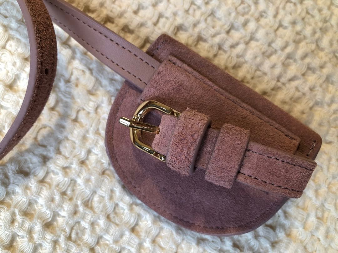バッグ ecrin suede coin bag pink
