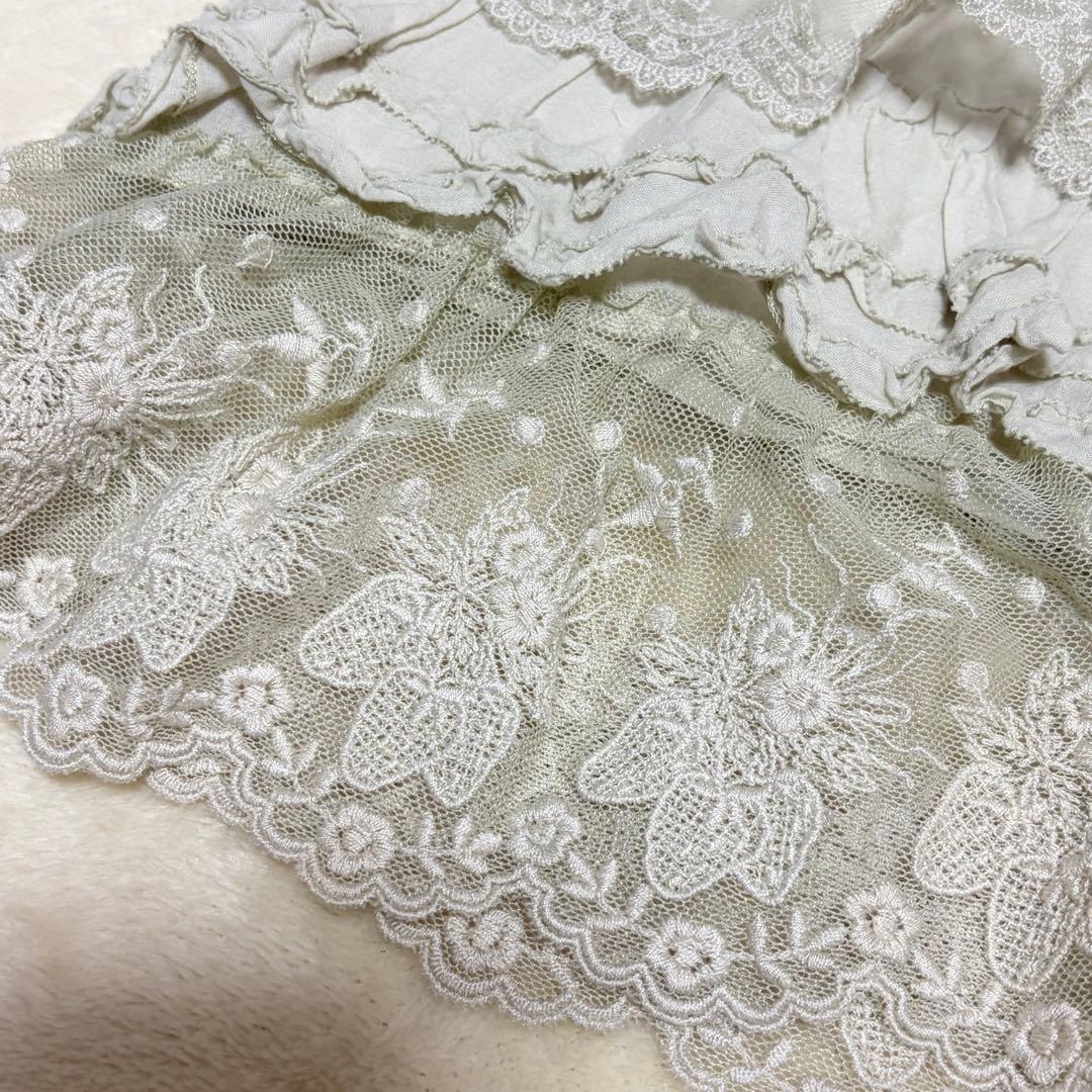 ピンクハウス　天日干しローンチュニック　豪華な苺レース　ピコフリル　美品【P71