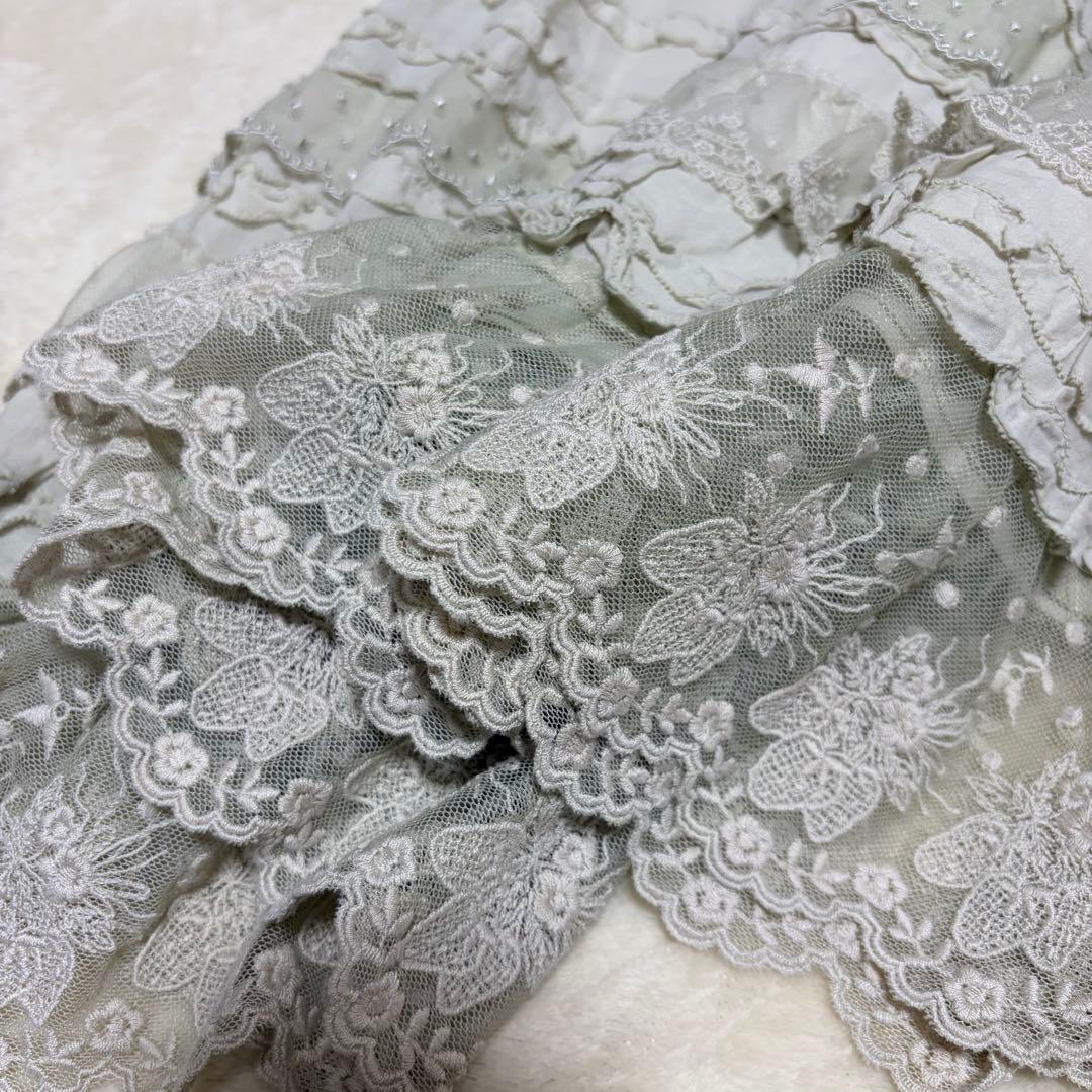 ピンクハウス　天日干しローンチュニック　豪華な苺レース　ピコフリル　美品【P71