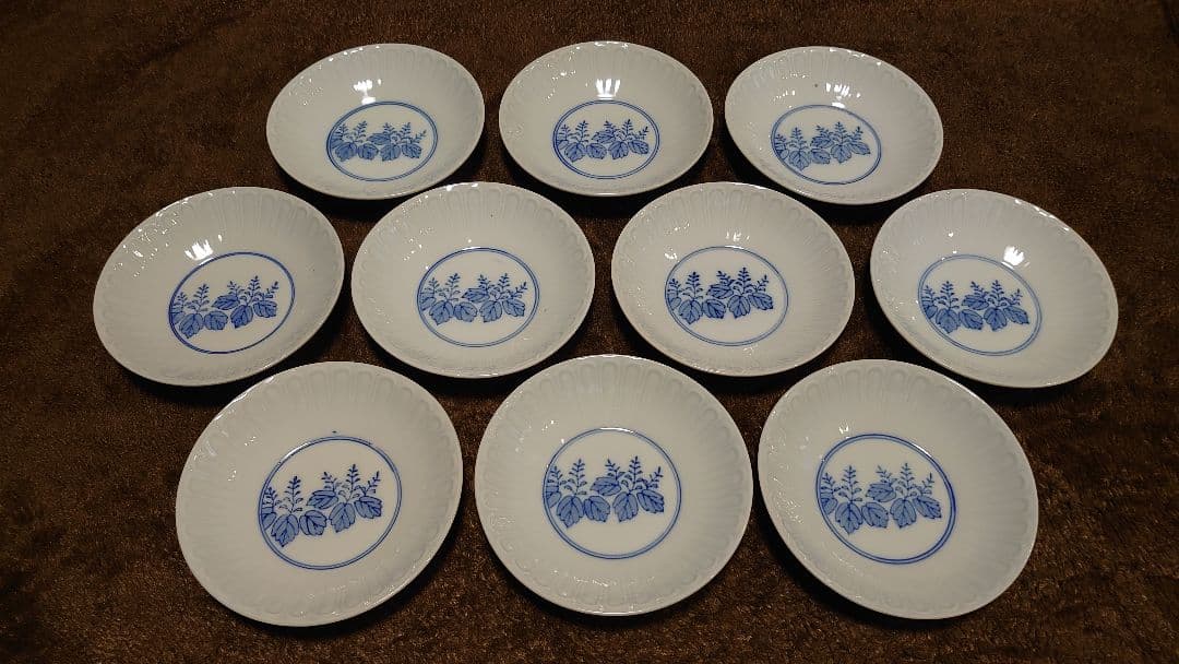 古伊万里　伊万里　染付　豆皿　菓子皿　桐紋　１０客