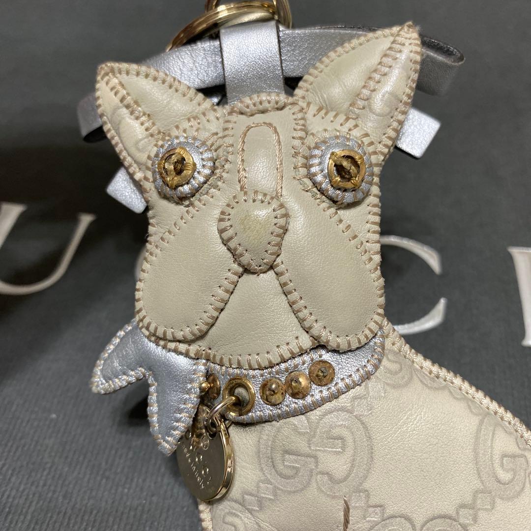 グッチ　GUCCI GG柄　キーリング・チャーム 　フレンチブルドッグ