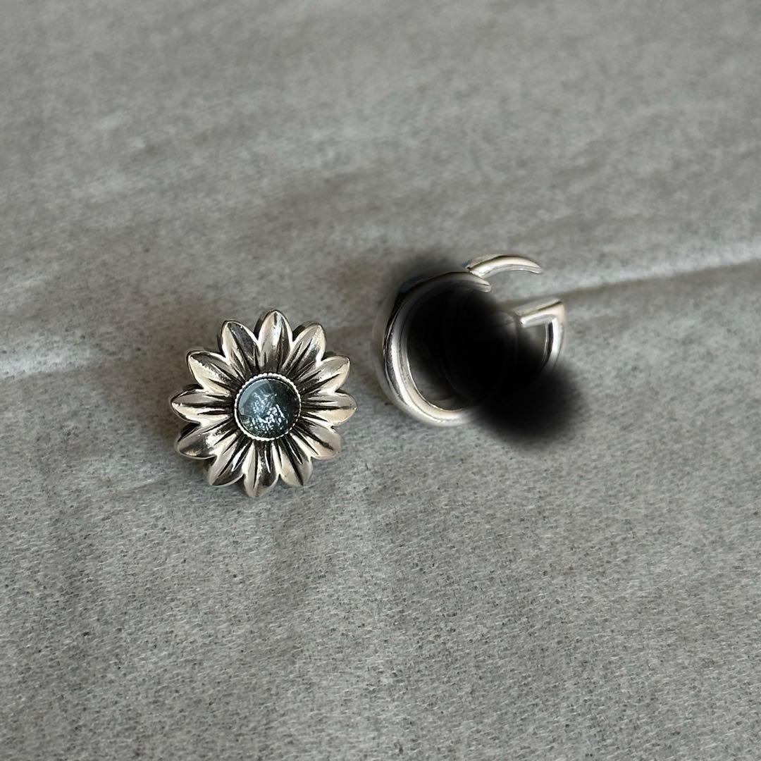 GUCCI シルバー９２５　フラワーモチーフ ピアス　片耳