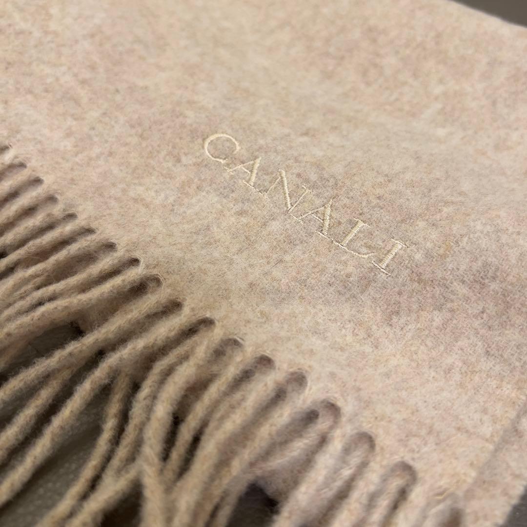 【CANALI／カナーリ】ウール100% ベージュ マフラー イタリア製