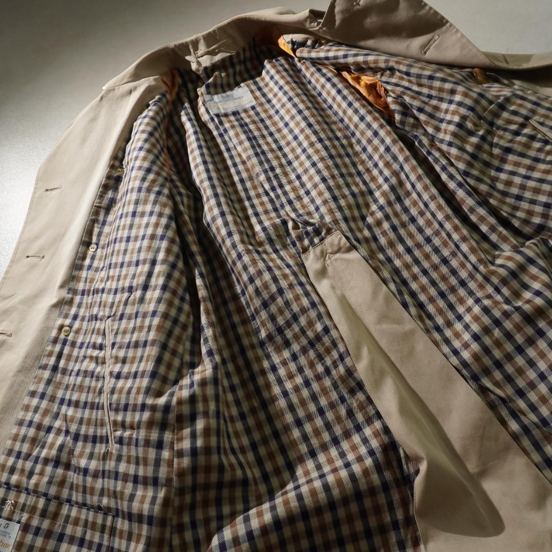 90s Aquascutum トレンチコート 裏地チェック ベージュ/AZ201