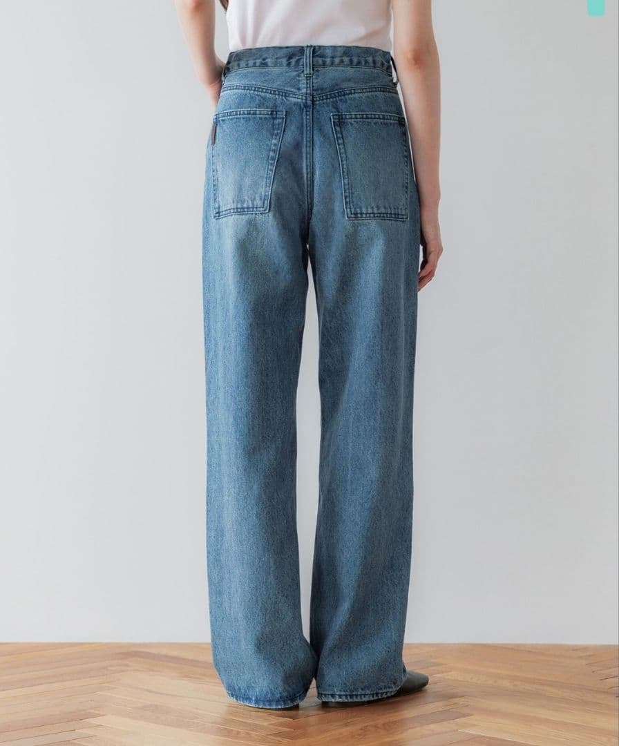 crewre クルーレ アジャスタブルIラインデニム washed blue 2