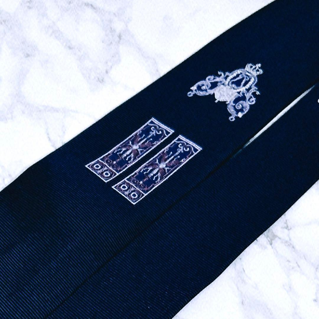 ✨希少デザイン✨ドミニクフランス　大剣に紋章の刺繍　最高級ライン　ネクタイ