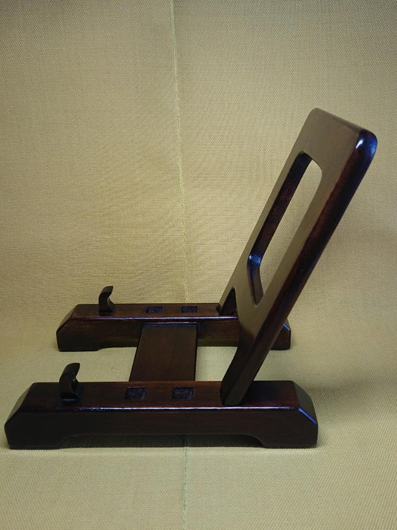 【美品】天然木　組込皿立　皿立て　置物　インテリア　工芸品　美術品　A1215