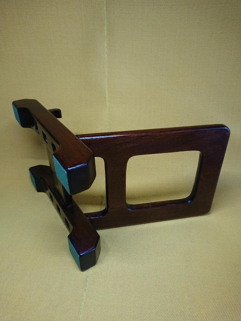 【美品】天然木　組込皿立　皿立て　置物　インテリア　工芸品　美術品　A1215