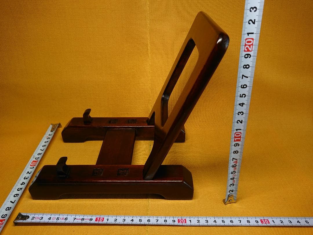 【美品】天然木　組込皿立　皿立て　置物　インテリア　工芸品　美術品　A1215