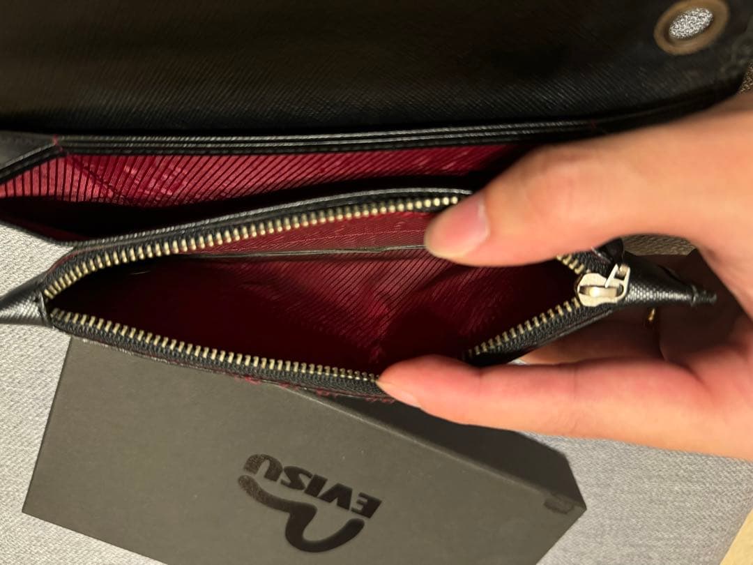 EVISU ブラック 長財布 E 10199 箱付き