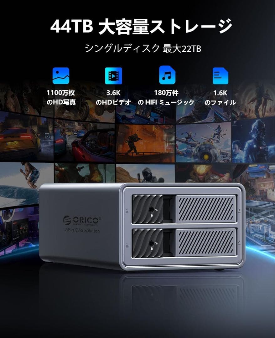 ORICO 3.5インチ HDDケース 44TB対応 USB3.0
