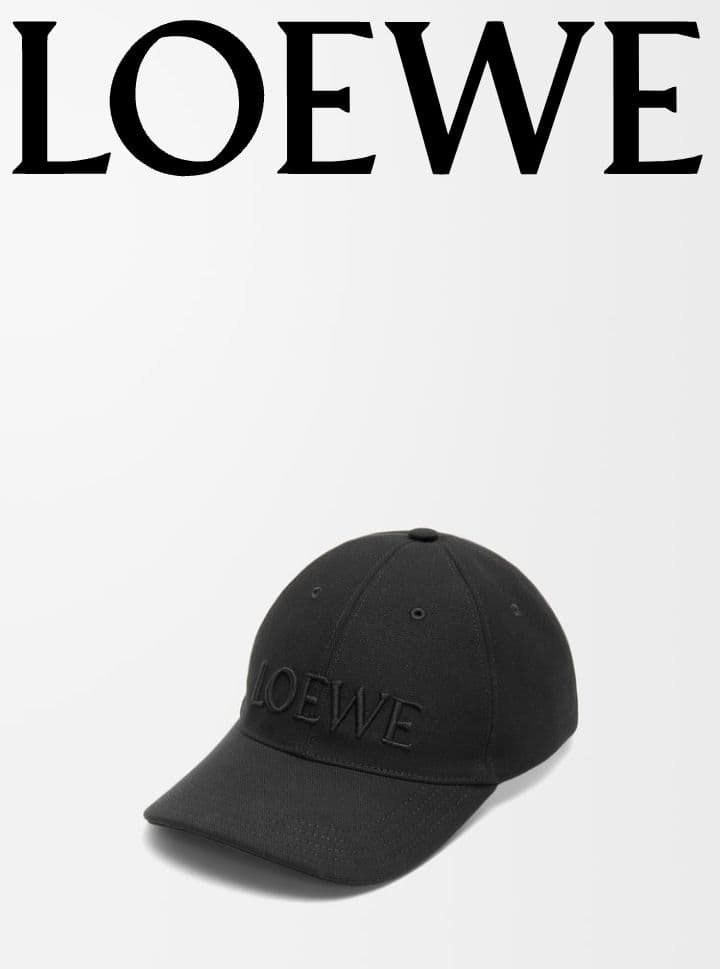 値下げ不可送料無料♡LOEWE ロエベ キャップ キャンバス 刺繍ロゴ ブラック