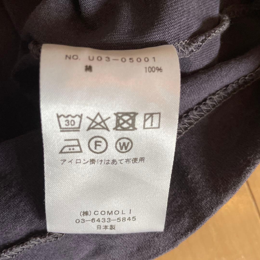 COMOLI ネイビー　フットボールTシャツ　サイズ1