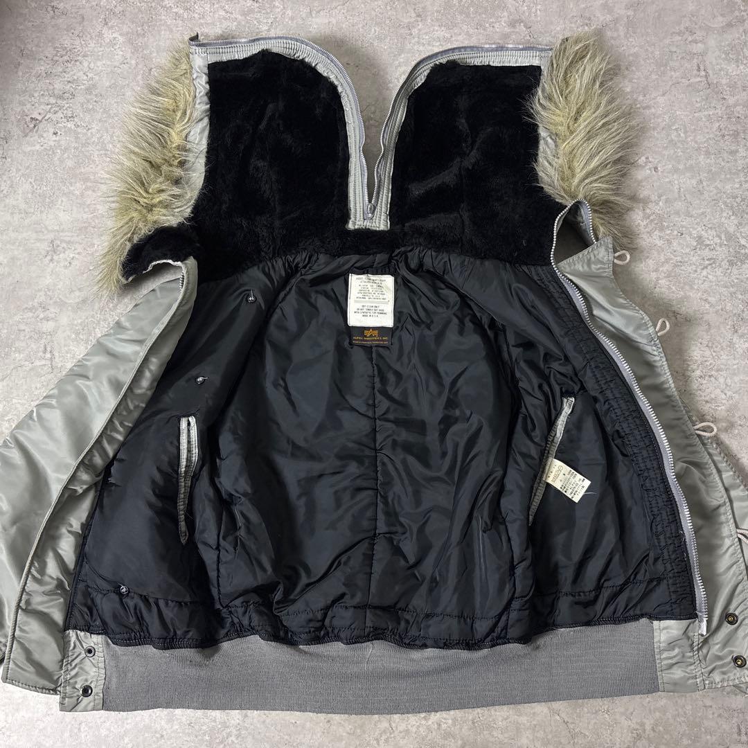 90's USA製■ALPHA INDUSTRIES【S】N-2B シルバー