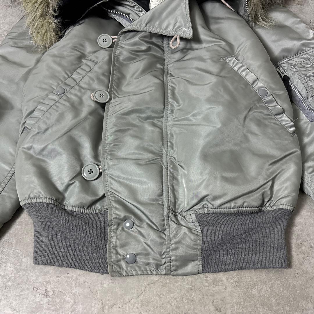 90's USA製■ALPHA INDUSTRIES【S】N-2B シルバー