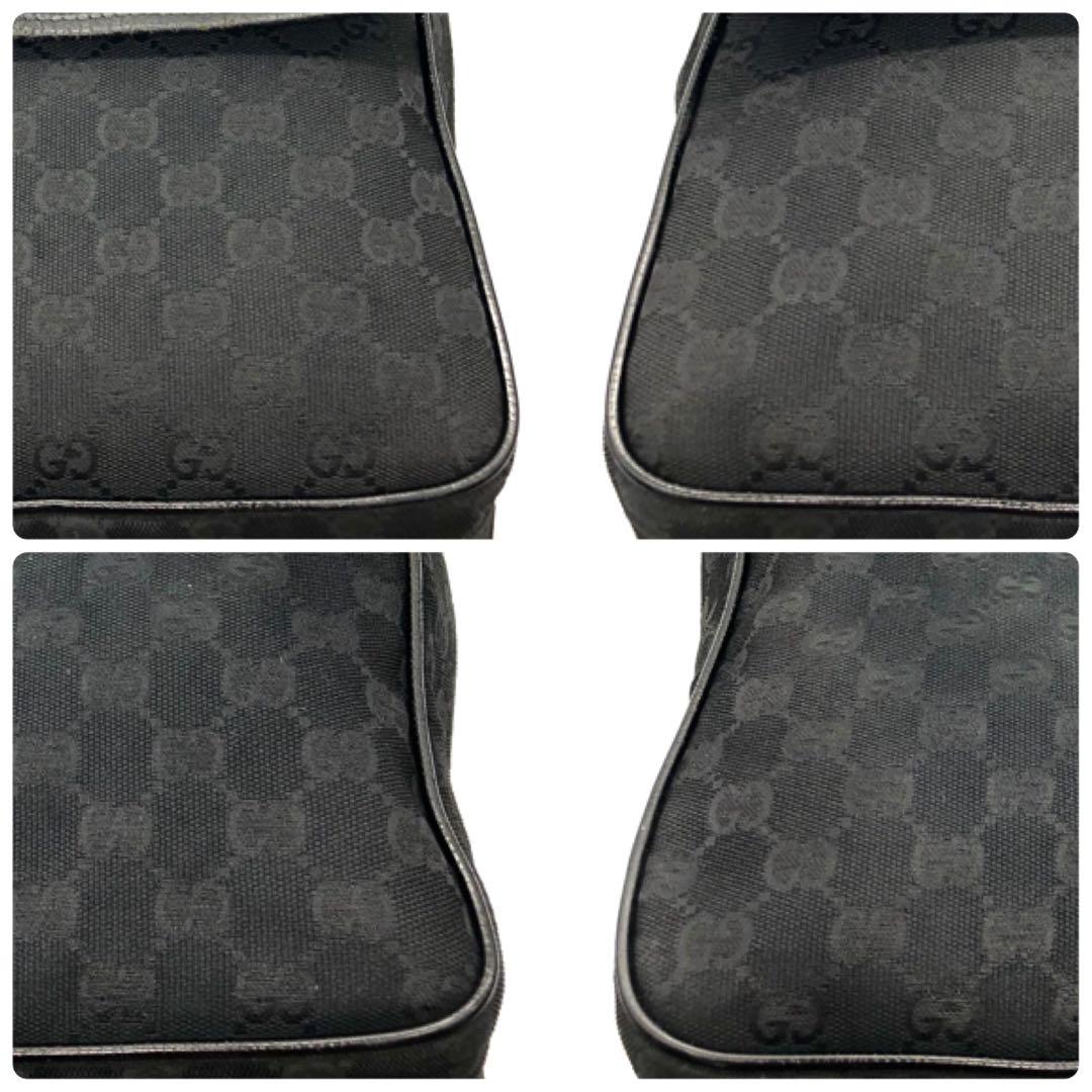 【大容量】GUCCI メッセンジャーバッグ GGキャンバス シェリーライン 黒