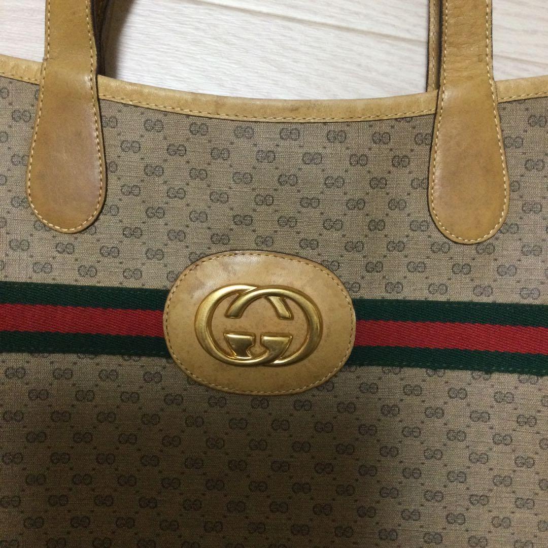 希少 GUCCI オールドグッチ シェリーライン トートバッグ ショルダーバッグ