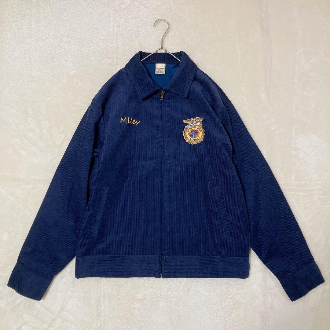 【美品】ALCARZA アルカルザ FFAジャケット コーデュロイ 刺繍 紺色L