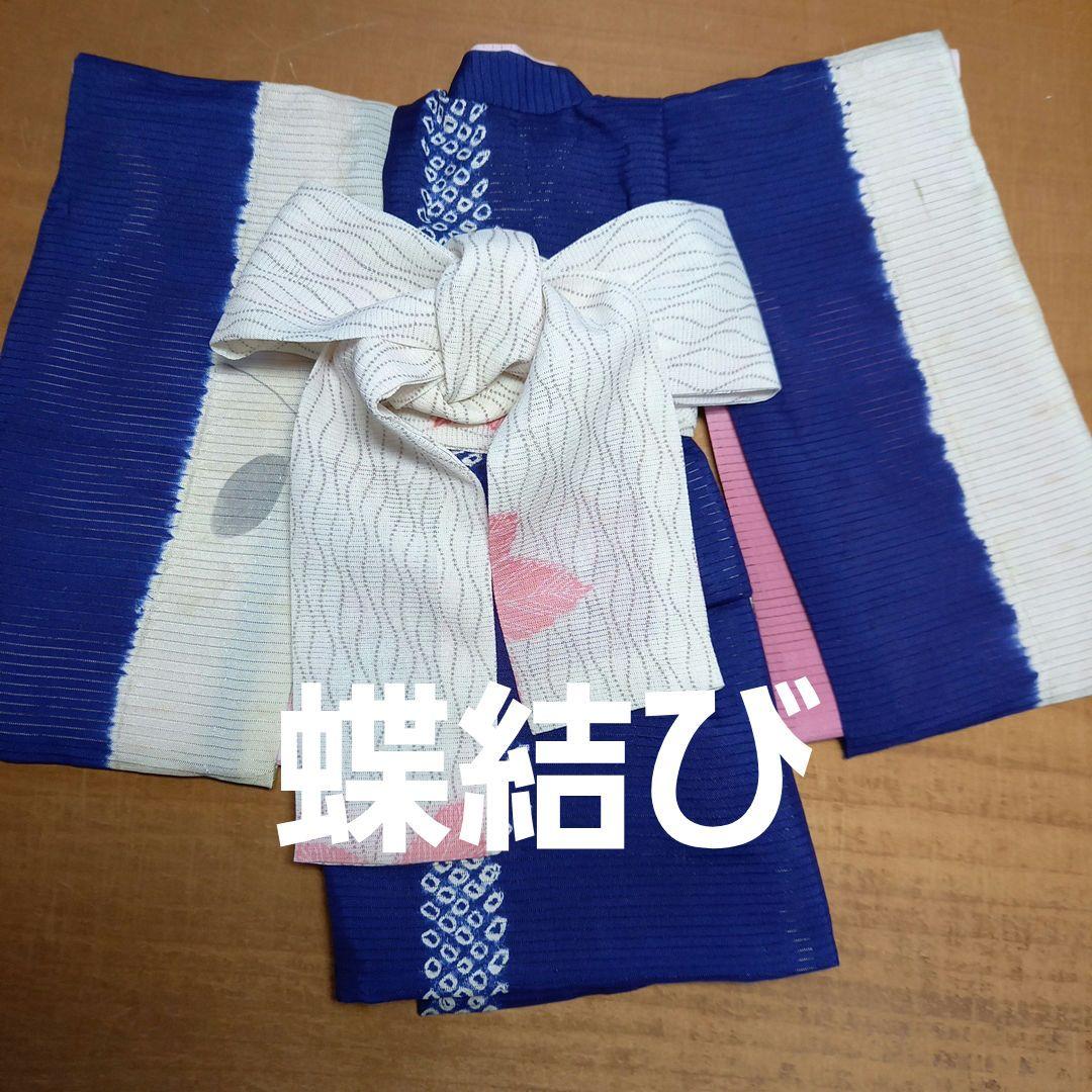 市松人形 8号 絽の着物　兵児帯　正絹　夏　単衣　ドール　エプロン