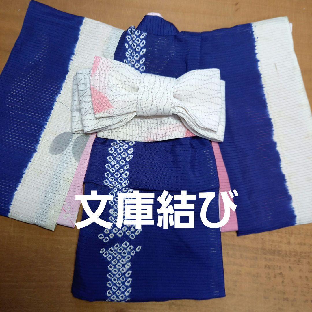 市松人形 8号 絽の着物　兵児帯　正絹　夏　単衣　ドール　エプロン