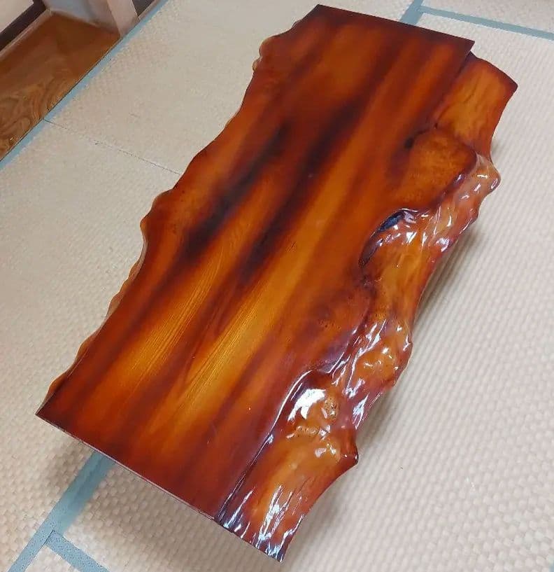 【再値下げ】高級銘木 　高級木材　一枚板　座卓　骨董品　珍品　昭和レトロ