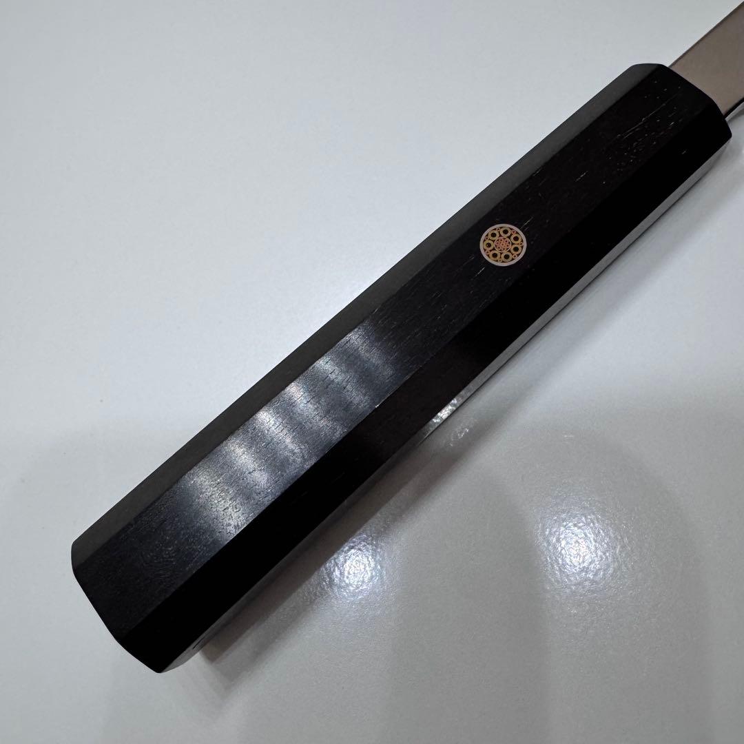 210mm 出刃包丁 鏡面仕上げ 黒檀八角柄 全鋼 和包丁