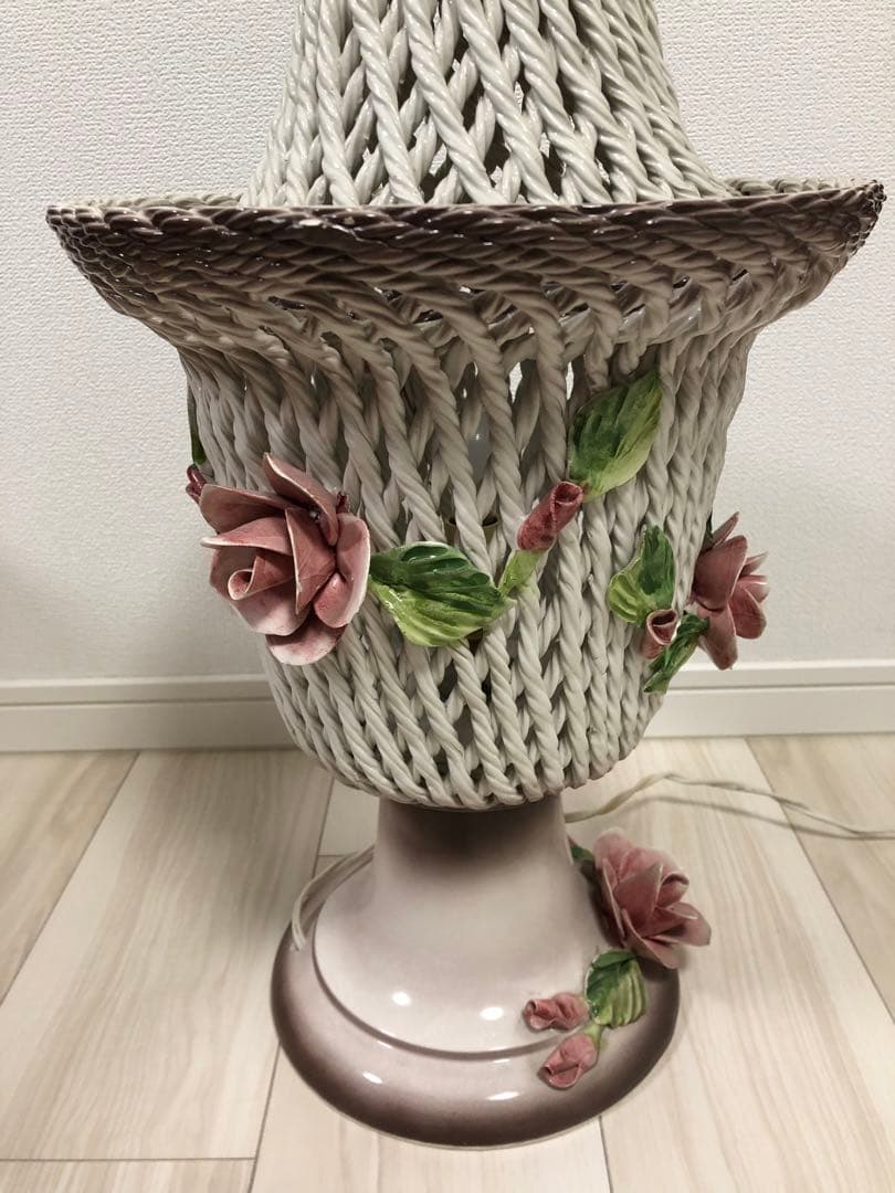 【希少】　アールヌーヴォー アンティークランプ　陶器 エンジェル 天使