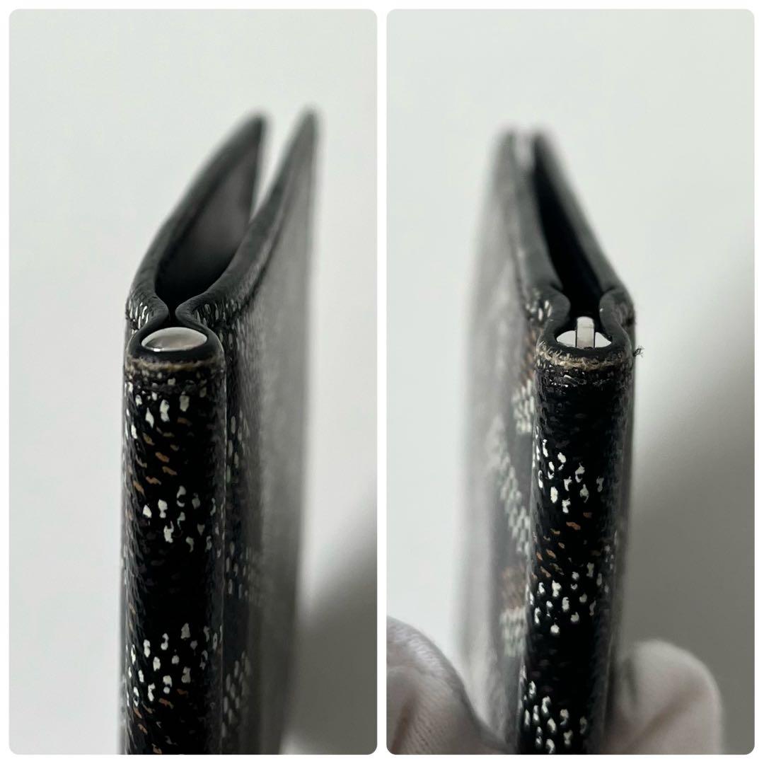 ゴヤール　サン トマ　マネークリップ　ゴヤールキャンバス　レザー　黒　ブラック