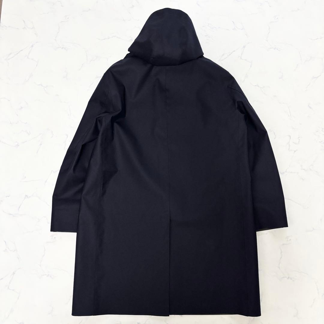 極美品 マッキントッシュ クラークストン ゴム引きコート フーデッド 紺 38
