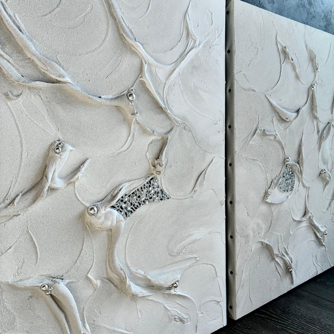 現代アート　2枚セット　テクスチャーアート　モダン　アートパネル　ホテルライク