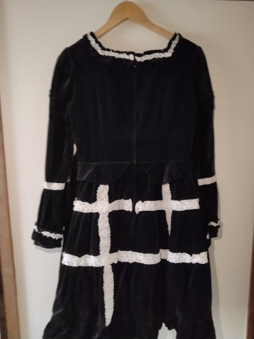 AngelicPretty黒ベルベットケープ付きロリータワンピース