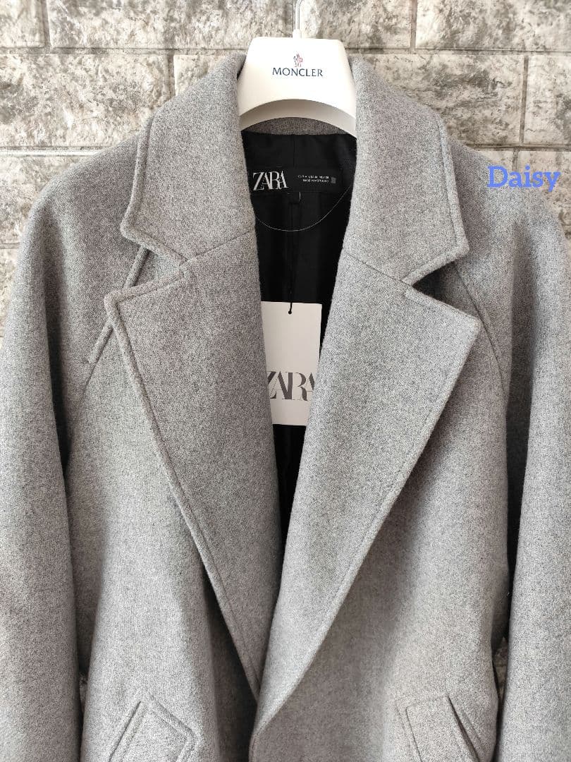 2.3万 新品 ザラ ZARA✨上質 ウール ロングコート グレー ウールコート