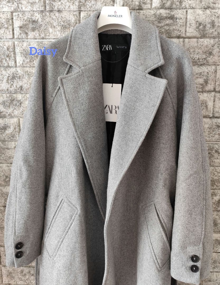 2.3万 新品 ザラ ZARA✨上質 ウール ロングコート グレー ウールコート