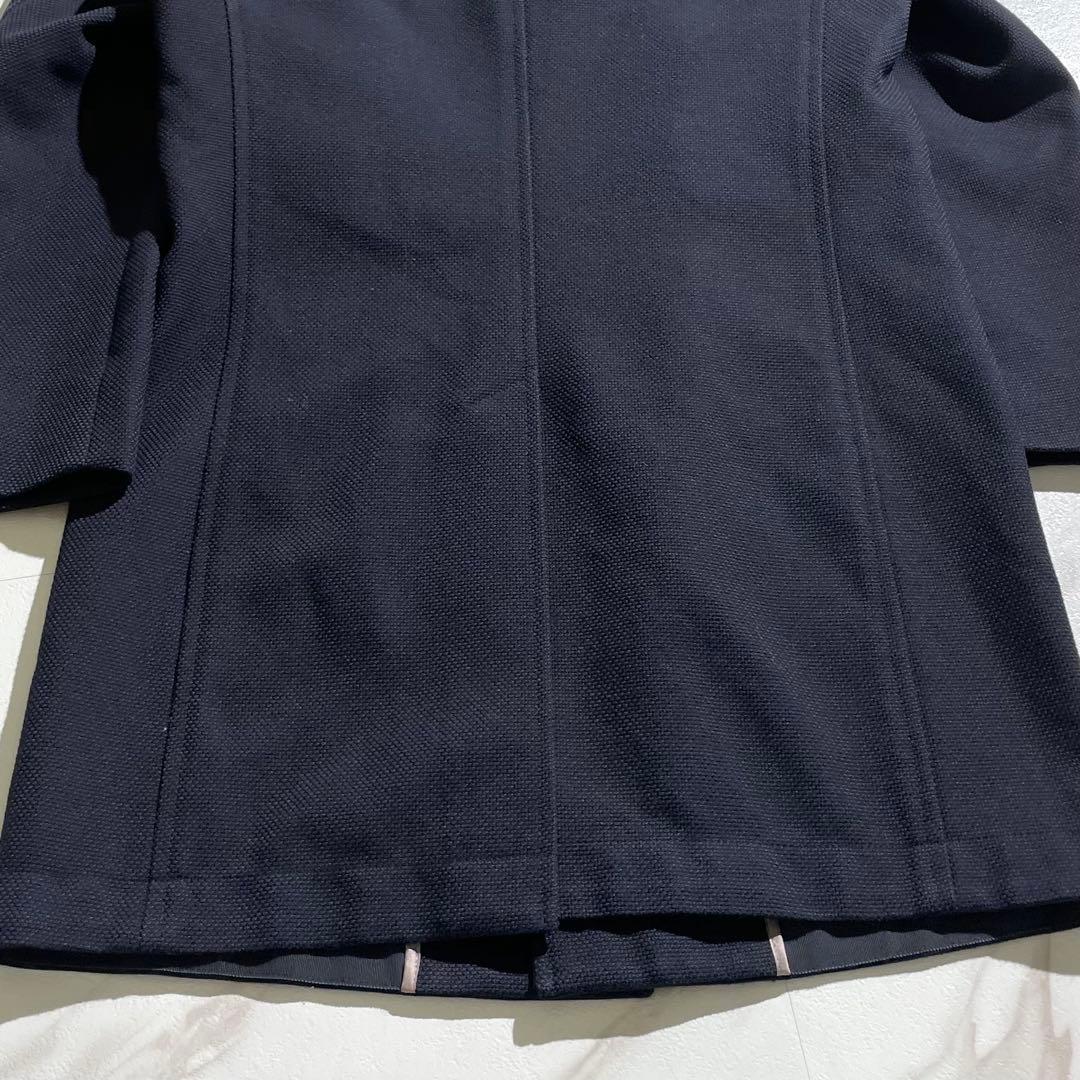極美品✨ ヒューゴボス スタンドカラー コート ウール素材 L相当 ネイビー