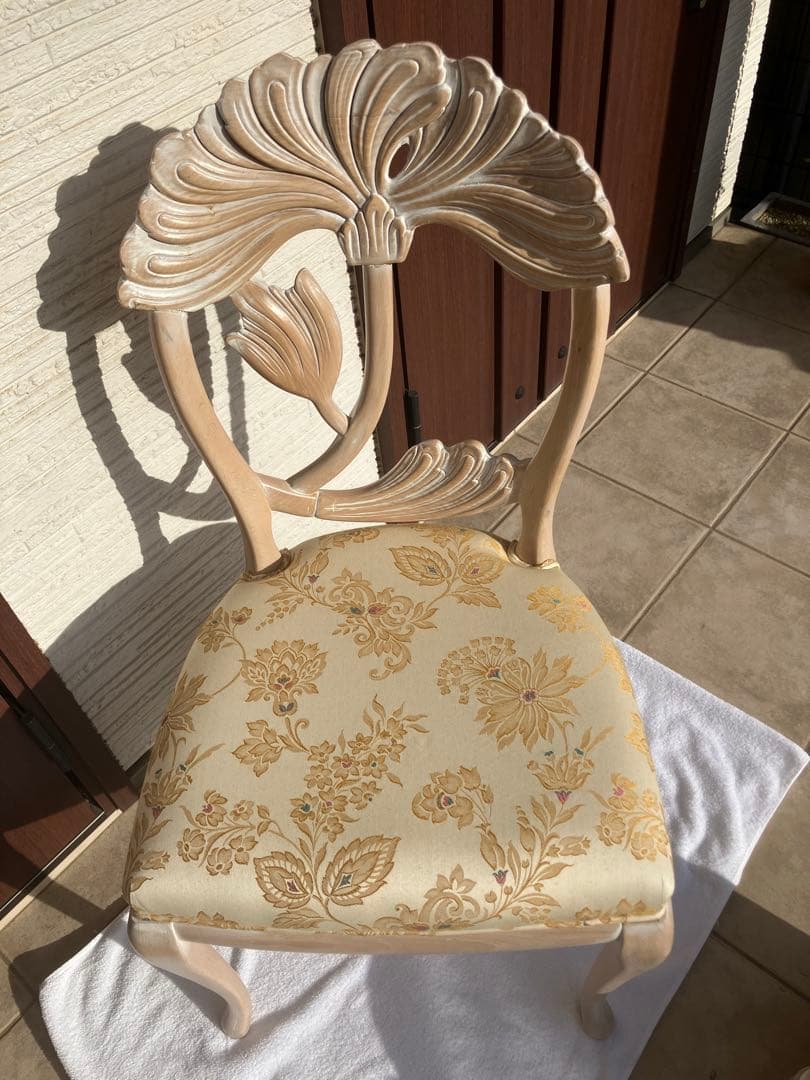 ◉アンティーク調 猫脚 彫刻 ◉ダイニングチェア 木製 1脚