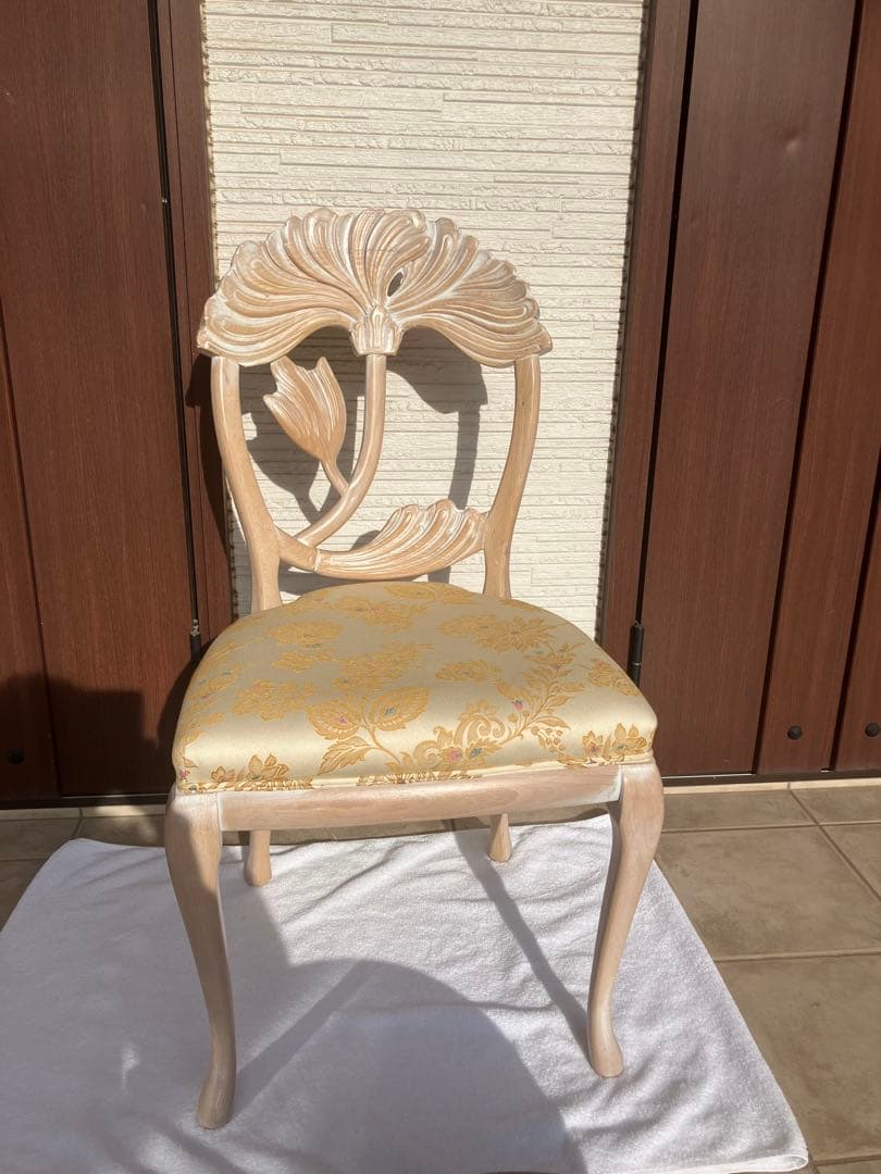 ◉アンティーク調 猫脚 彫刻 ◉ダイニングチェア 木製 1脚