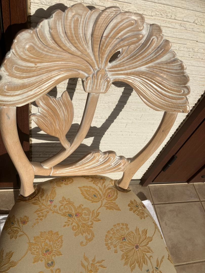 ◉アンティーク調 猫脚 彫刻 ◉ダイニングチェア 木製 1脚