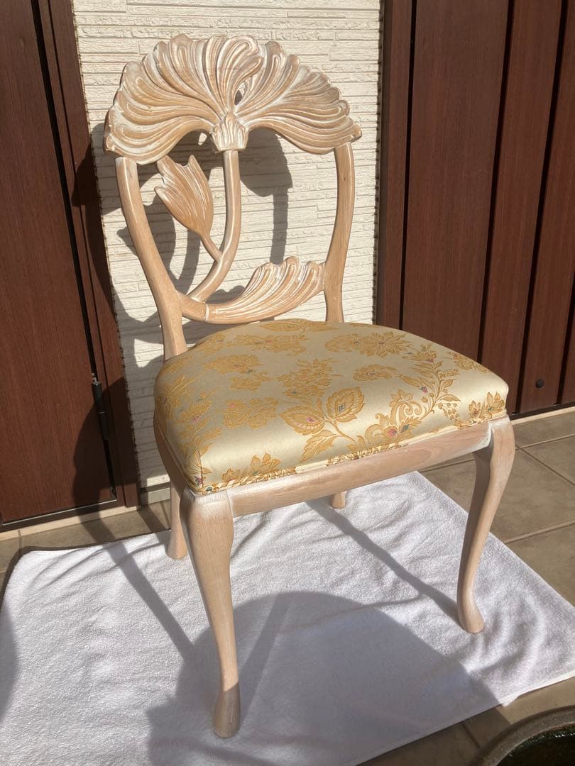 ◉アンティーク調 猫脚 彫刻 ◉ダイニングチェア 木製 1脚