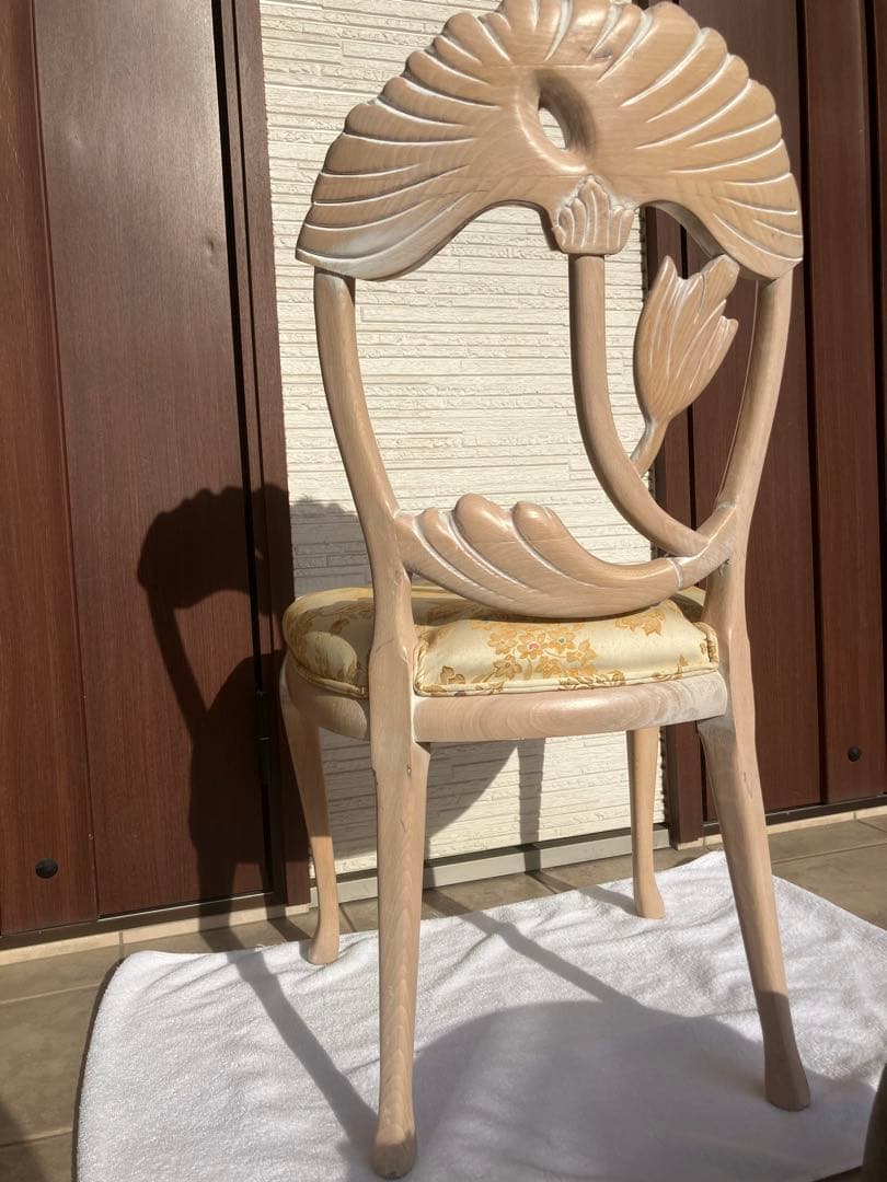 ◉アンティーク調 猫脚 彫刻 ◉ダイニングチェア 木製 1脚