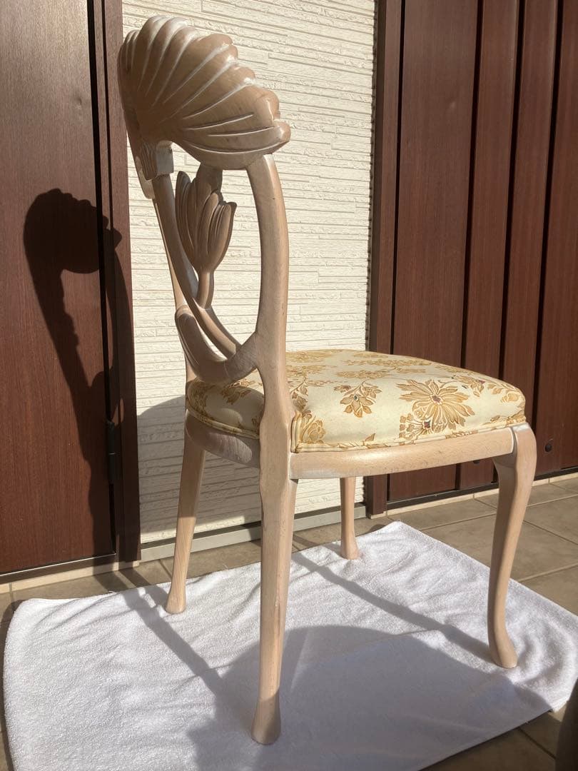 ◉アンティーク調 猫脚 彫刻 ◉ダイニングチェア 木製 1脚