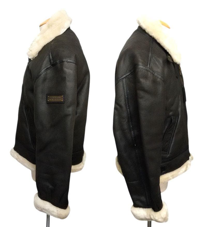 BOSS　コーヒー 　2000年　限定　本革　レザー 　ムートン　ジャケット