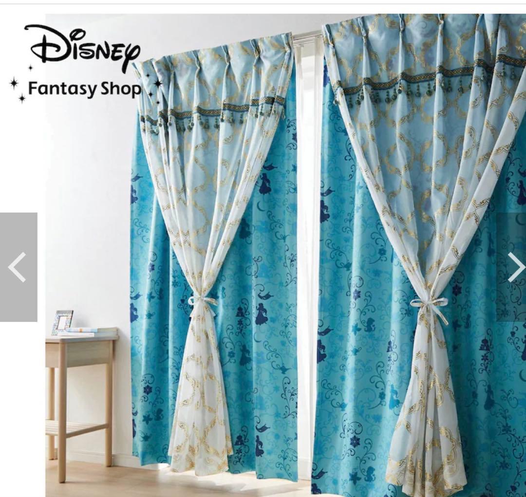 ディズニー　ジャスミン　カーテン千趣会ベルメゾン100cmx200cm２枚組