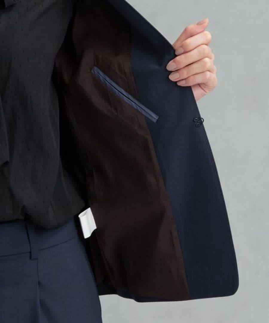 手洗い可能 カチリラ ノーラペル ジャケット テーパードパンツ セットアップ