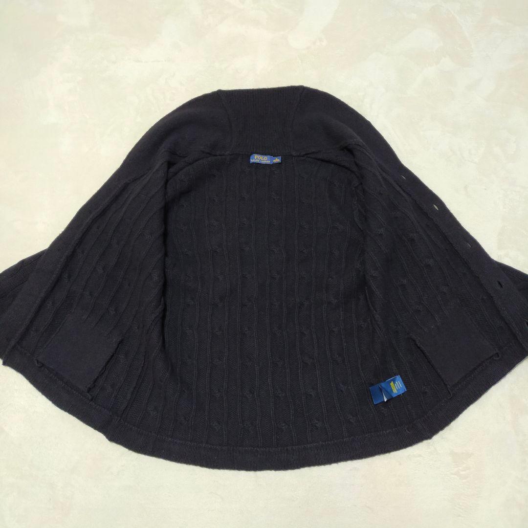 美品　ポロラルフローレン　ショールカラー　ケーブルニットカーディガン　胡桃釦